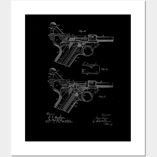 recoil loading small arms Vintage Patent Drawing Posters and Art